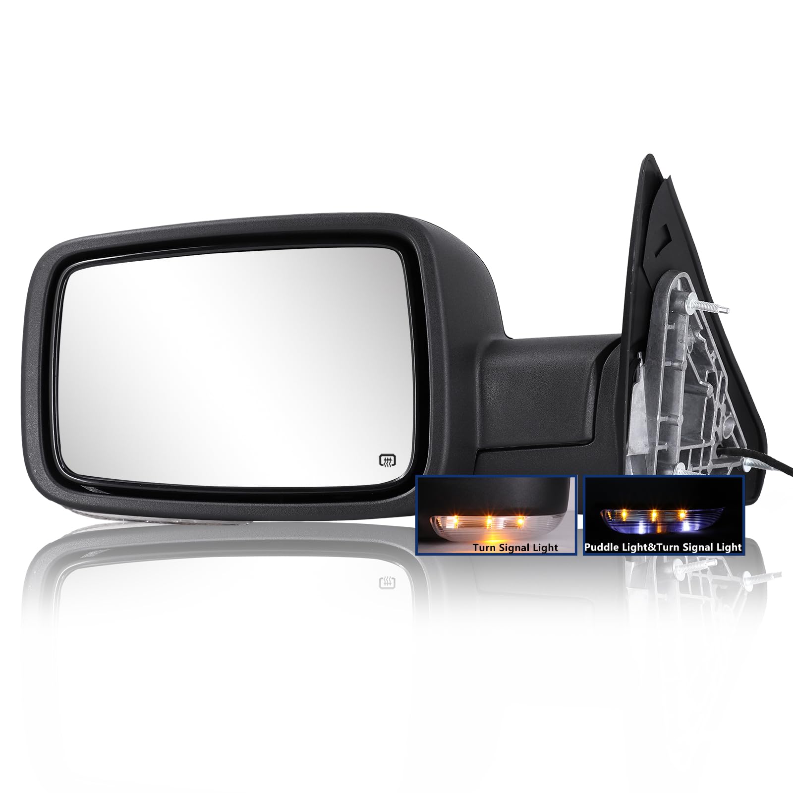 Sanooer left side mirror for Dodge Ram 1500-2018 enhances visibility on long highway drives