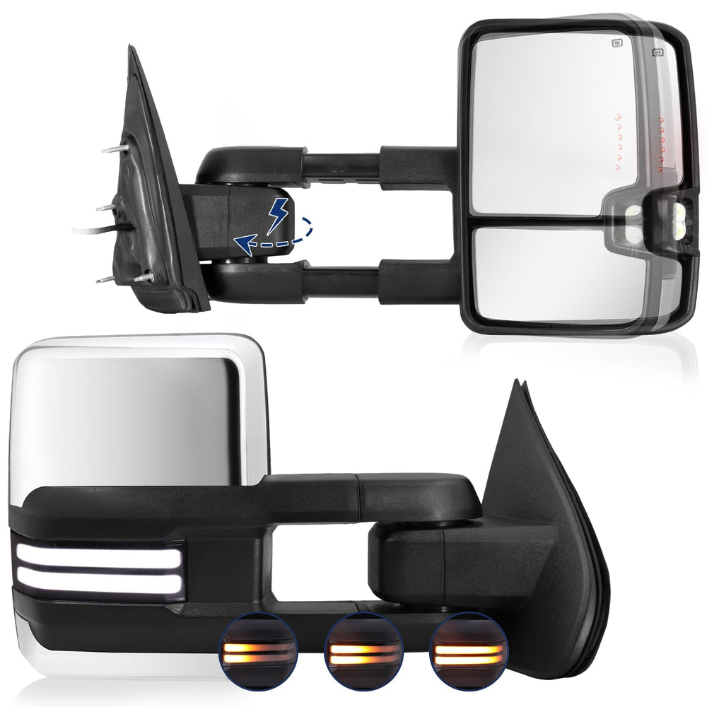 Sanooer power folding mirror left side for Silverado enhances parking visibility.