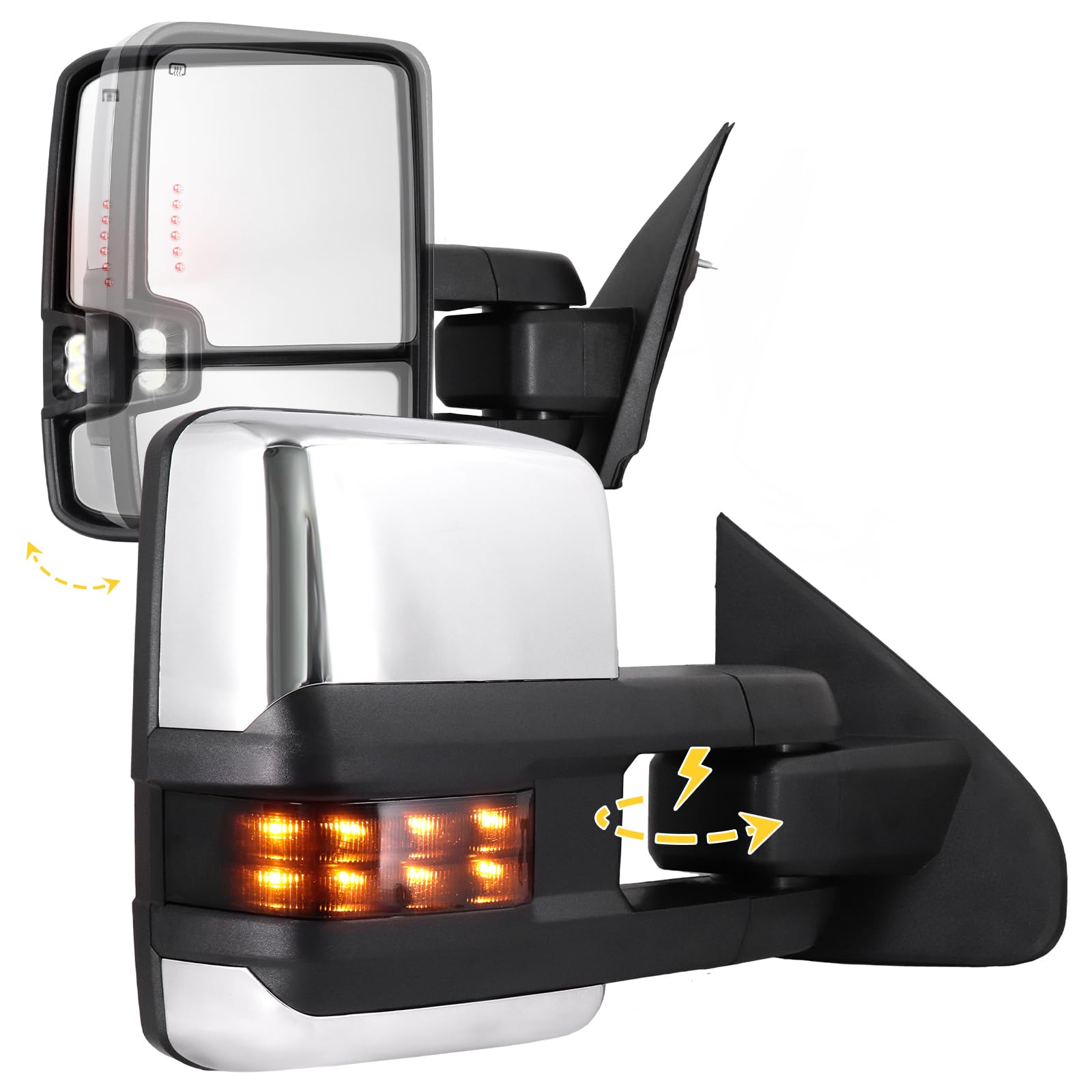 Sanooer power folding mirrors side view for easy parking and quick adjustment