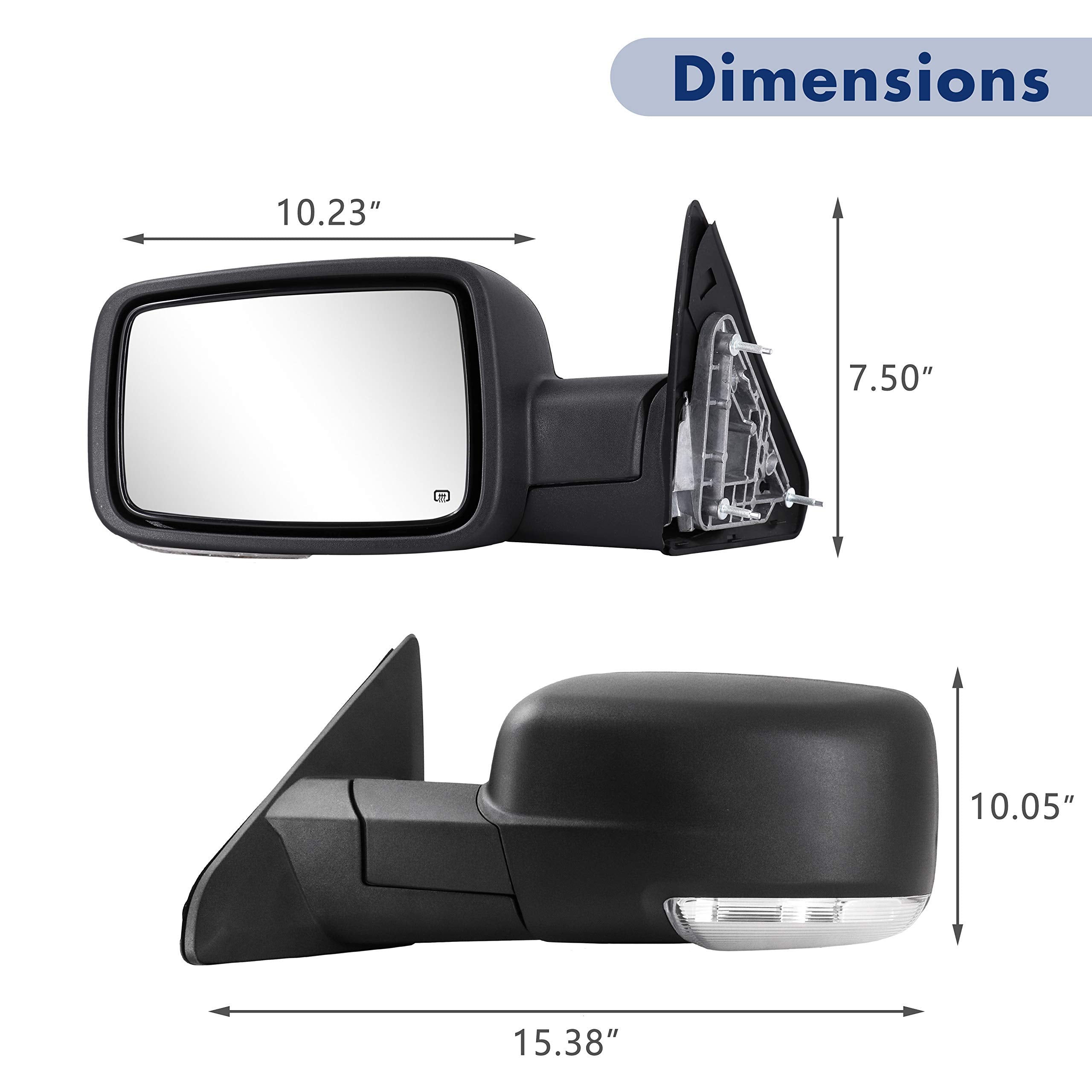 Sanooer puddle lamp side mirror improves curb visibility in low light