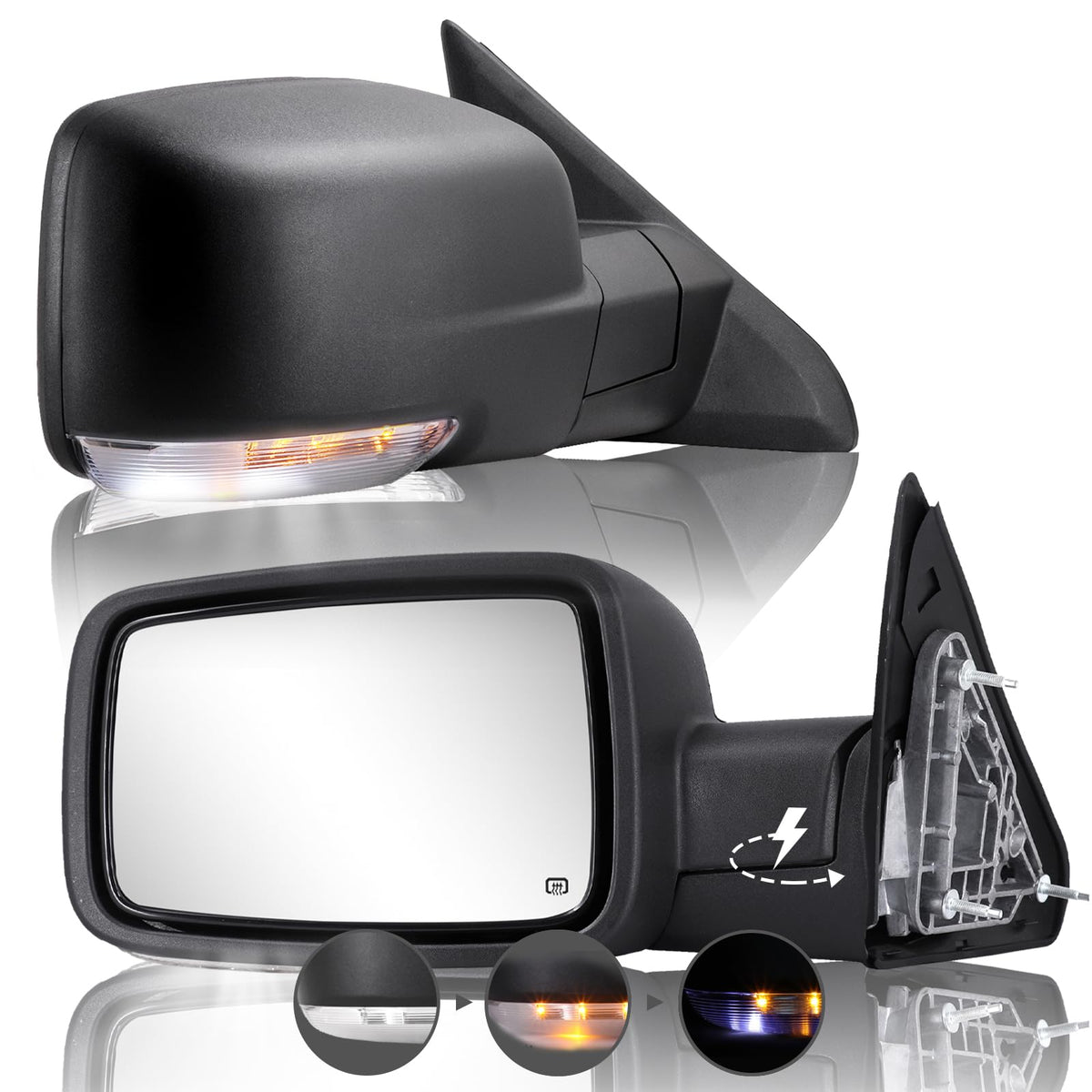 Sanooer side mirror for Ram with power folding improves convenience