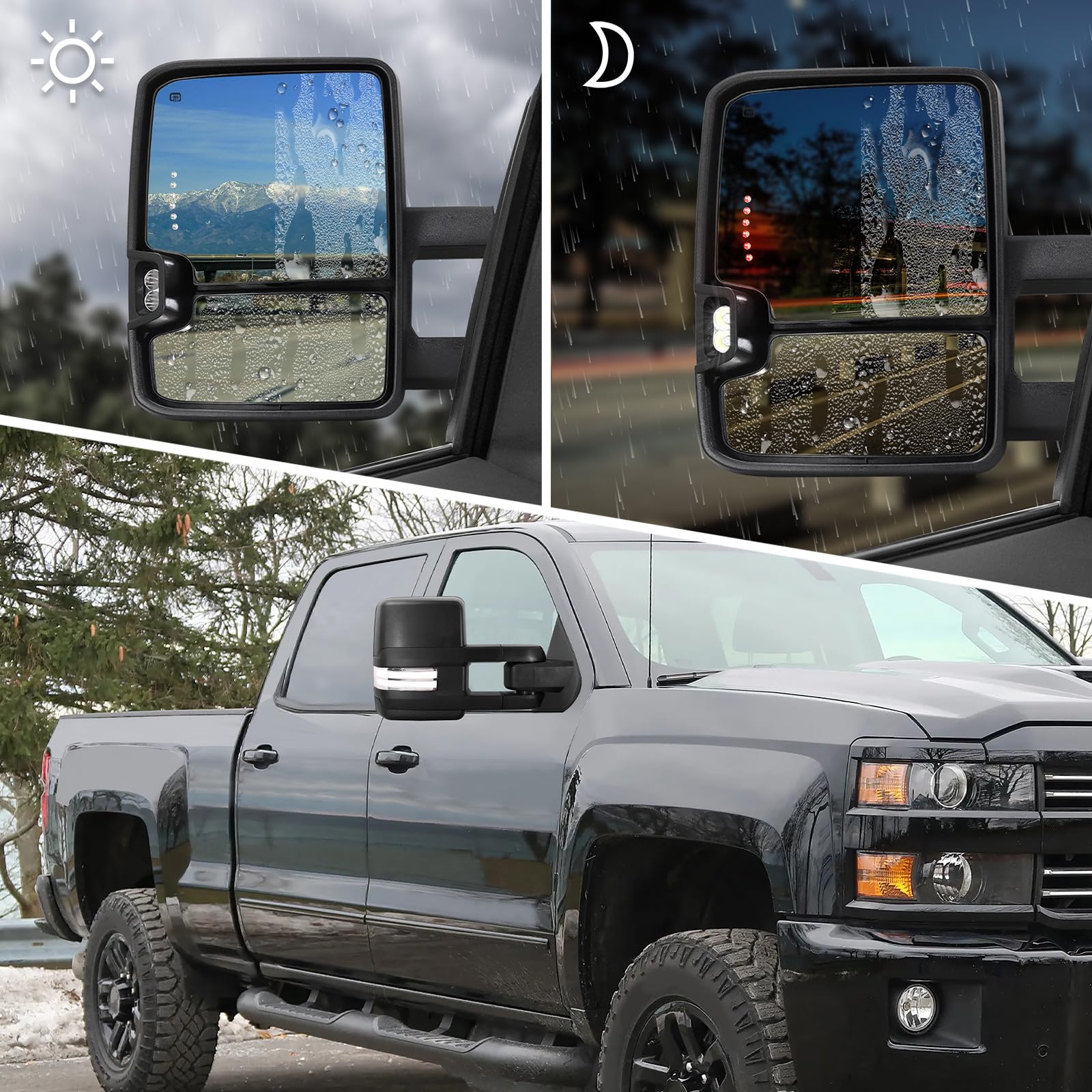 Sanooer Switchback mirror backup lamp aids parking in low light