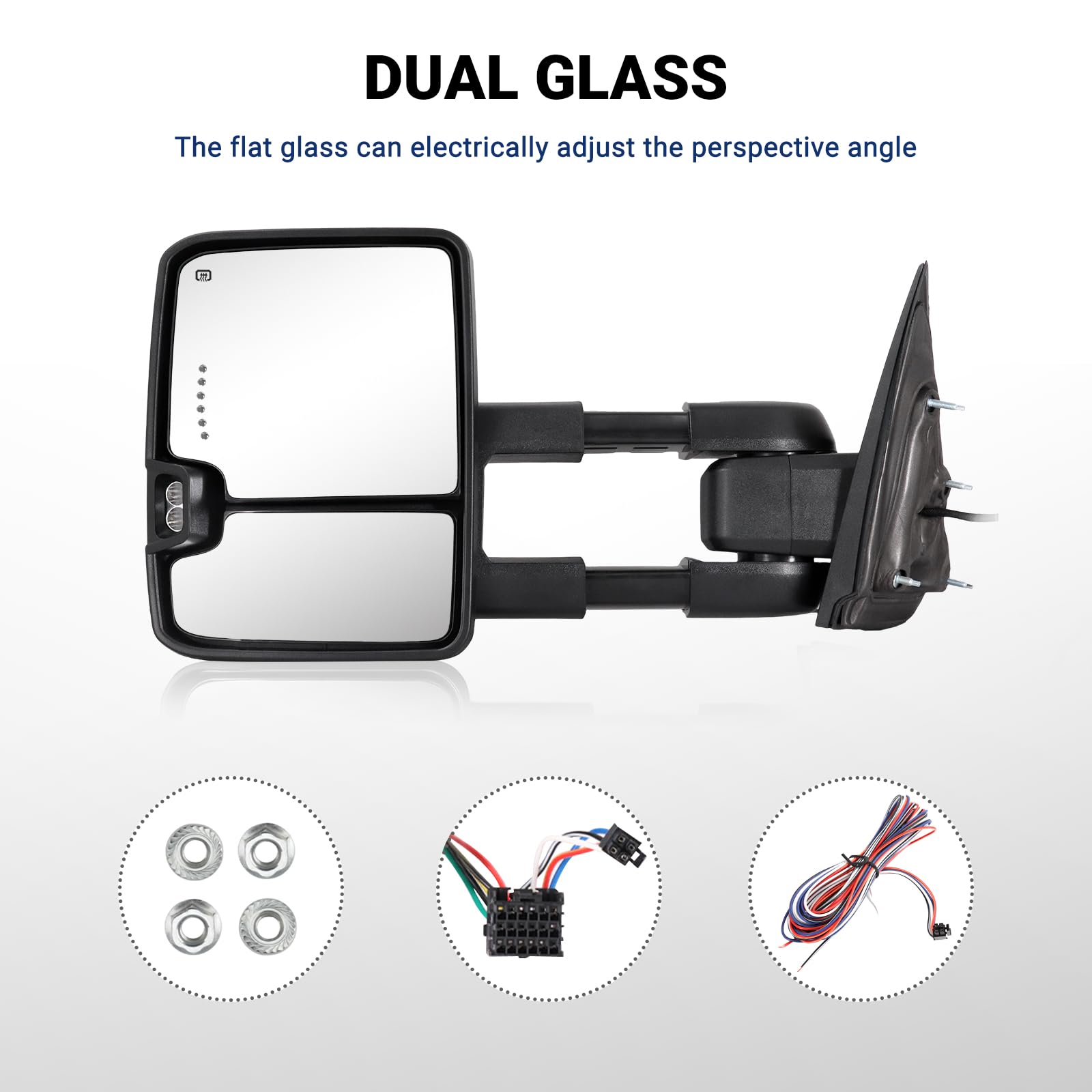 Sanooer Switchback mirror heated defrost keeps frost off for quick visibility