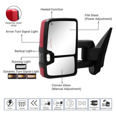 Front view of Sanooer Switchback towing mirror showing strong aluminum base