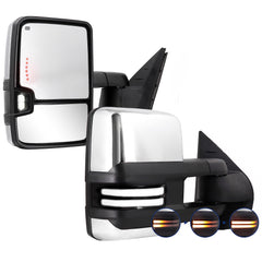 Sanooer Switchback left chrome tow mirror for Silverado; enhanced visibility
