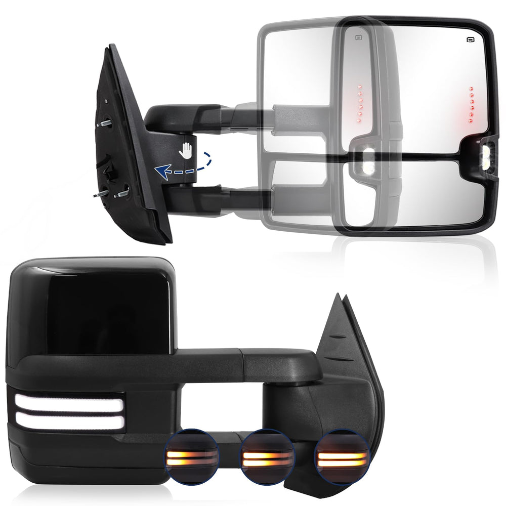 Sanooer switchback towing mirror left view enhances visibility for safer lane changes
