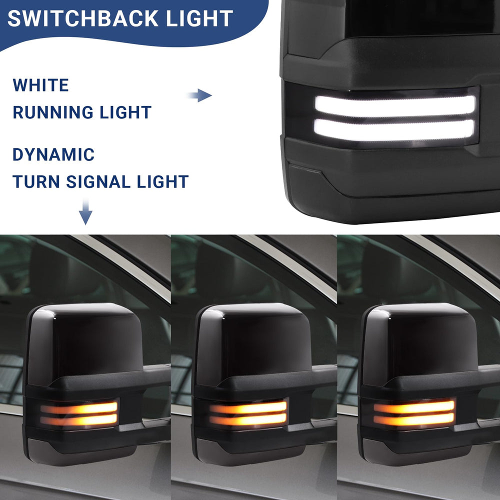 Sanooer Switchback tow mirror right front view, enhances lane monitoring and safety.
