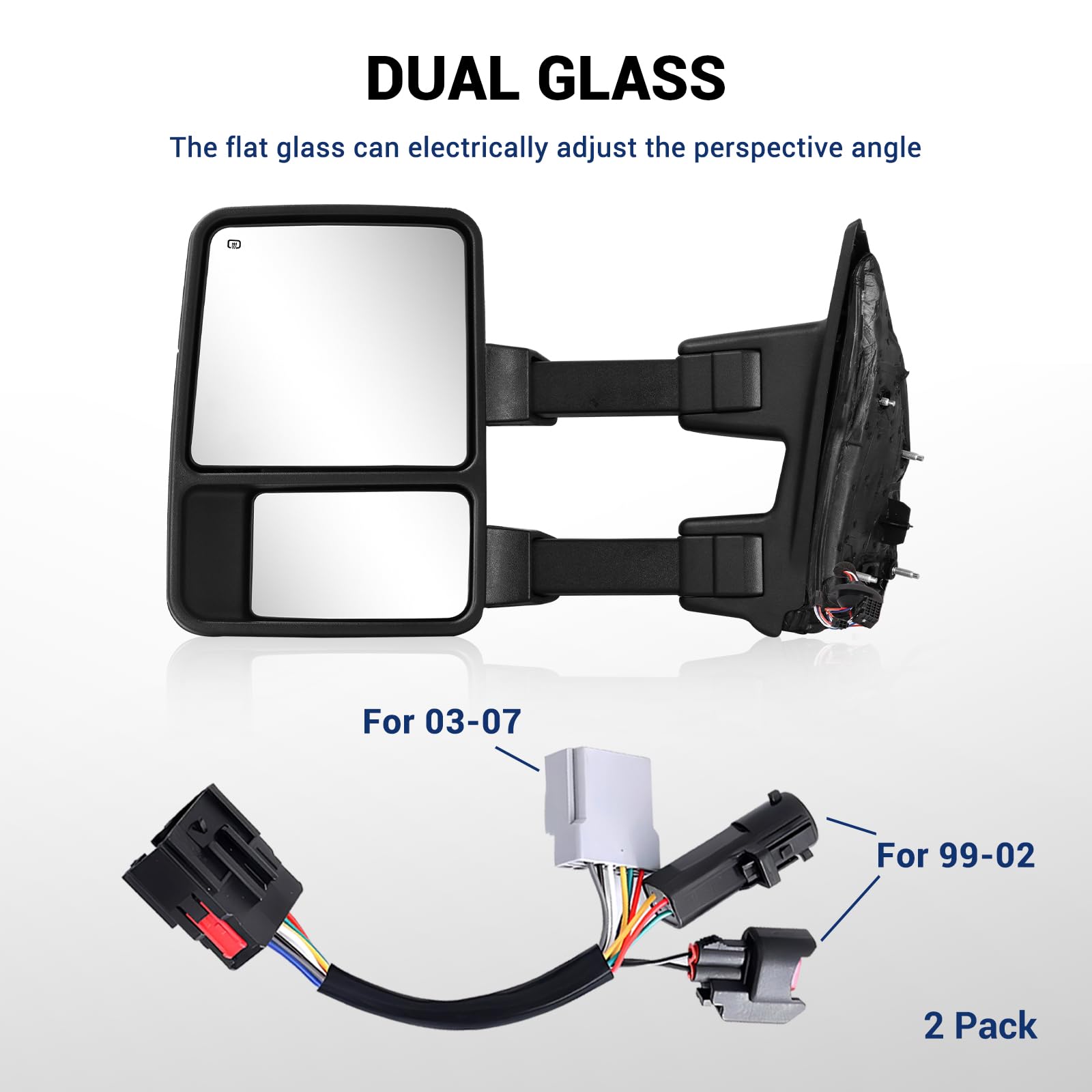 Sanooer Excursion 2000-2005 mirror with dual glass for wider view.
