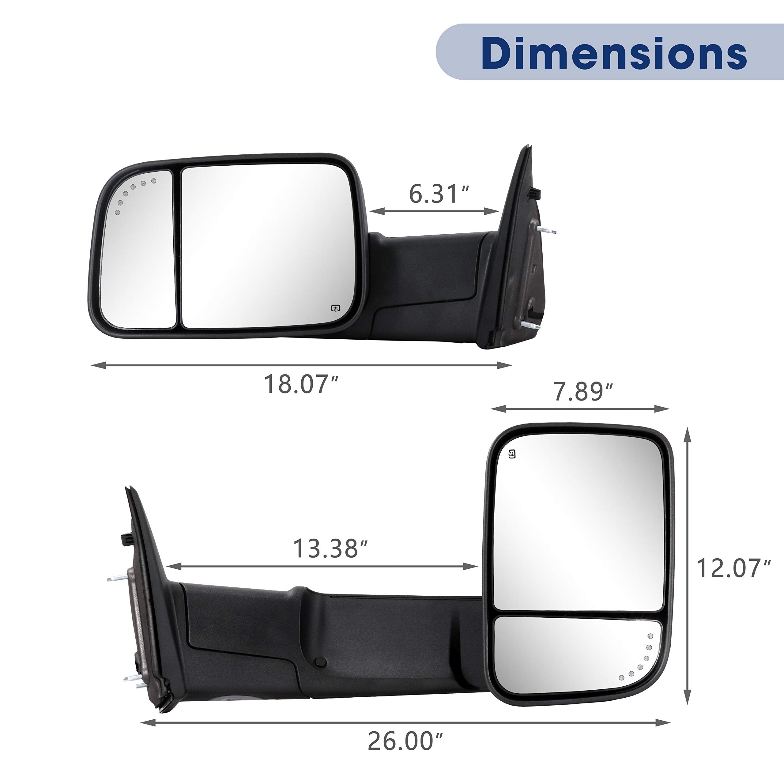 Sanooer left mirror glass view provides clear daytime visibility for safer driving
