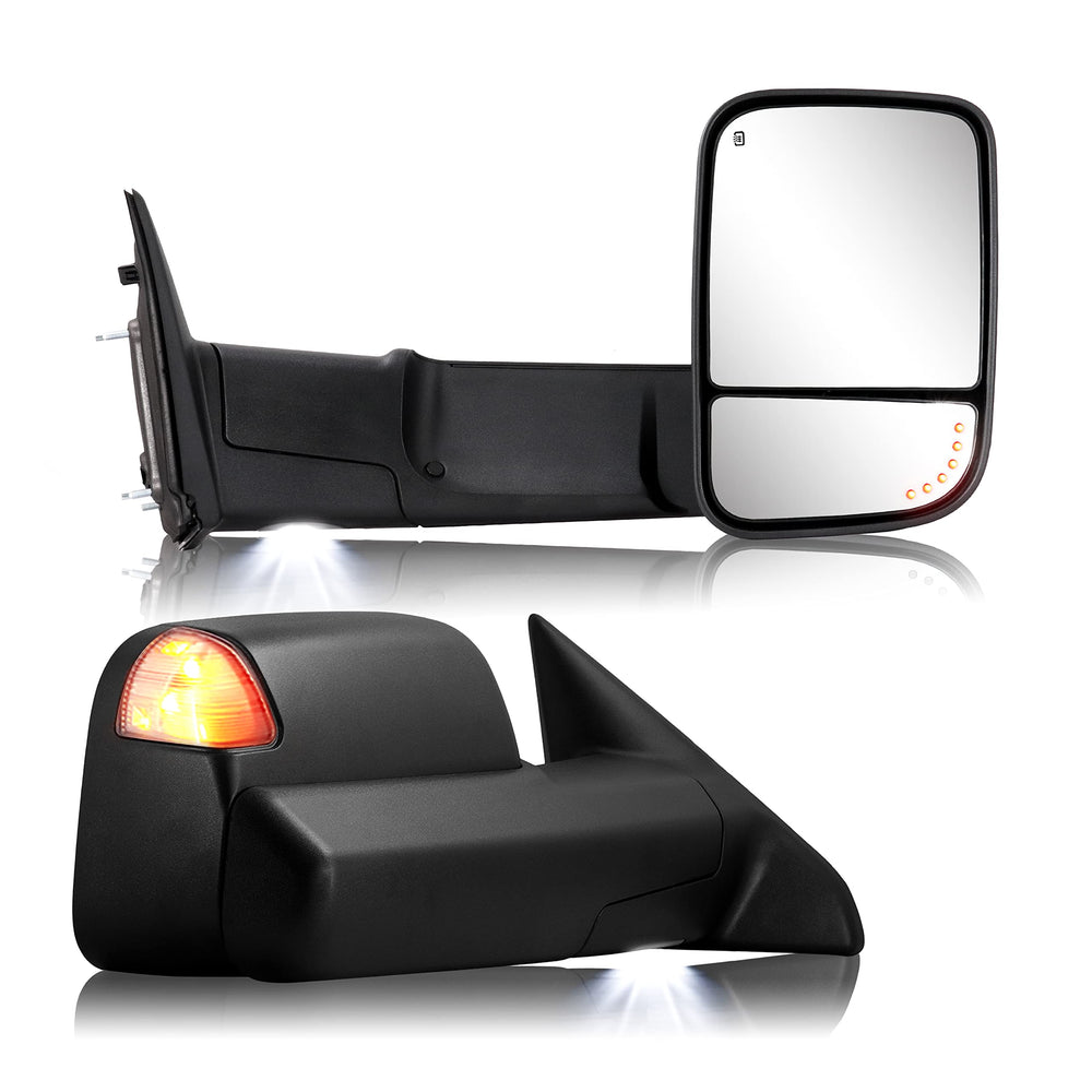Sanooer towing mirror left for Dodge Ram with power-adjustable glass enhances lane visibility