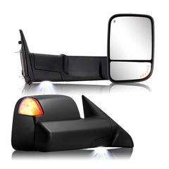 Sanooer towing mirror left for Dodge Ram with power-adjustable glass enhances lane visibility