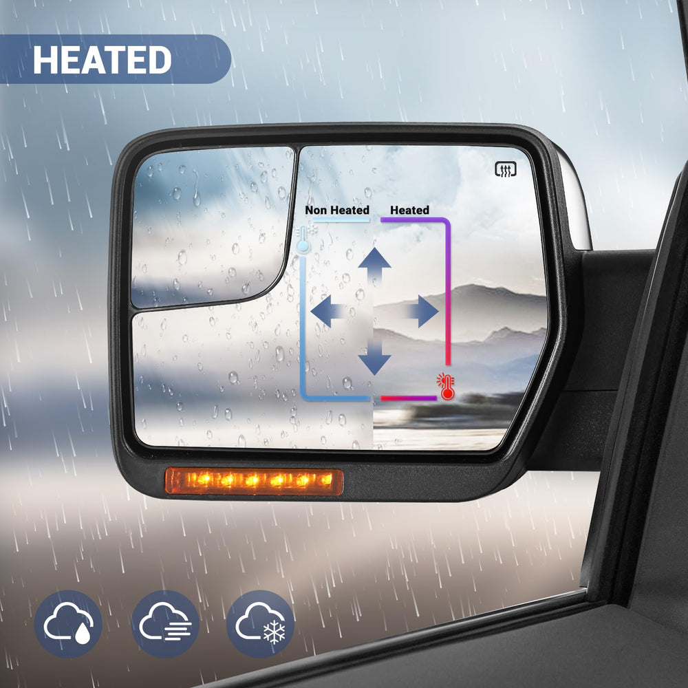 Sanooer Ford F-150 towing mirror manual folding for compact parking