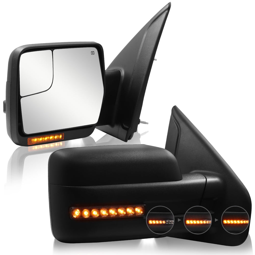 Sanooer towing mirror for Ford F-150 left side with enhanced visibility and stability.