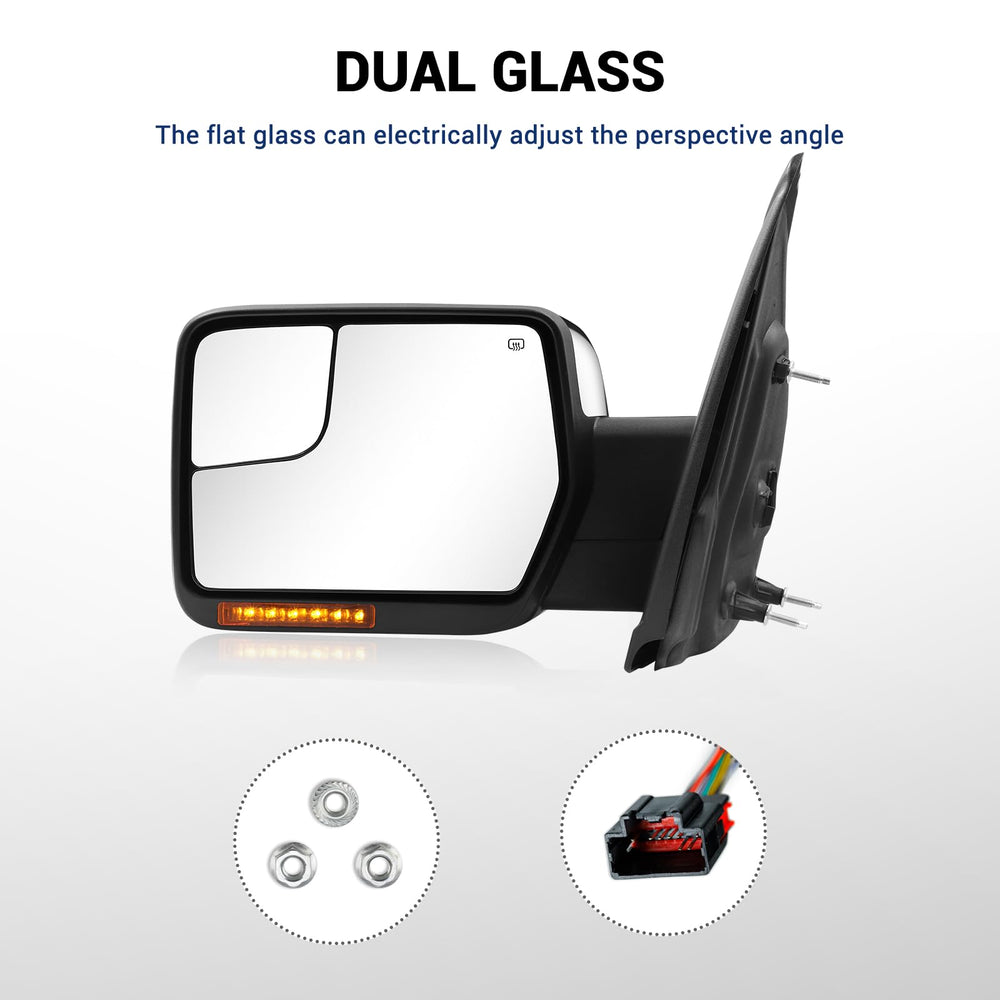 Sanooer Ford F-150 towing mirror rear LED turn signal for signaling