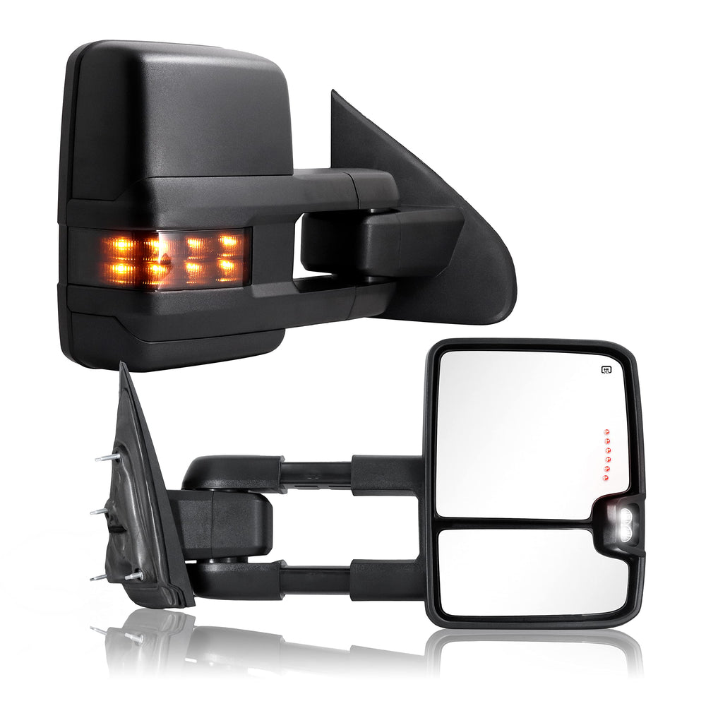Sanooer towing mirror heated glass for Silverado improves winter visibility