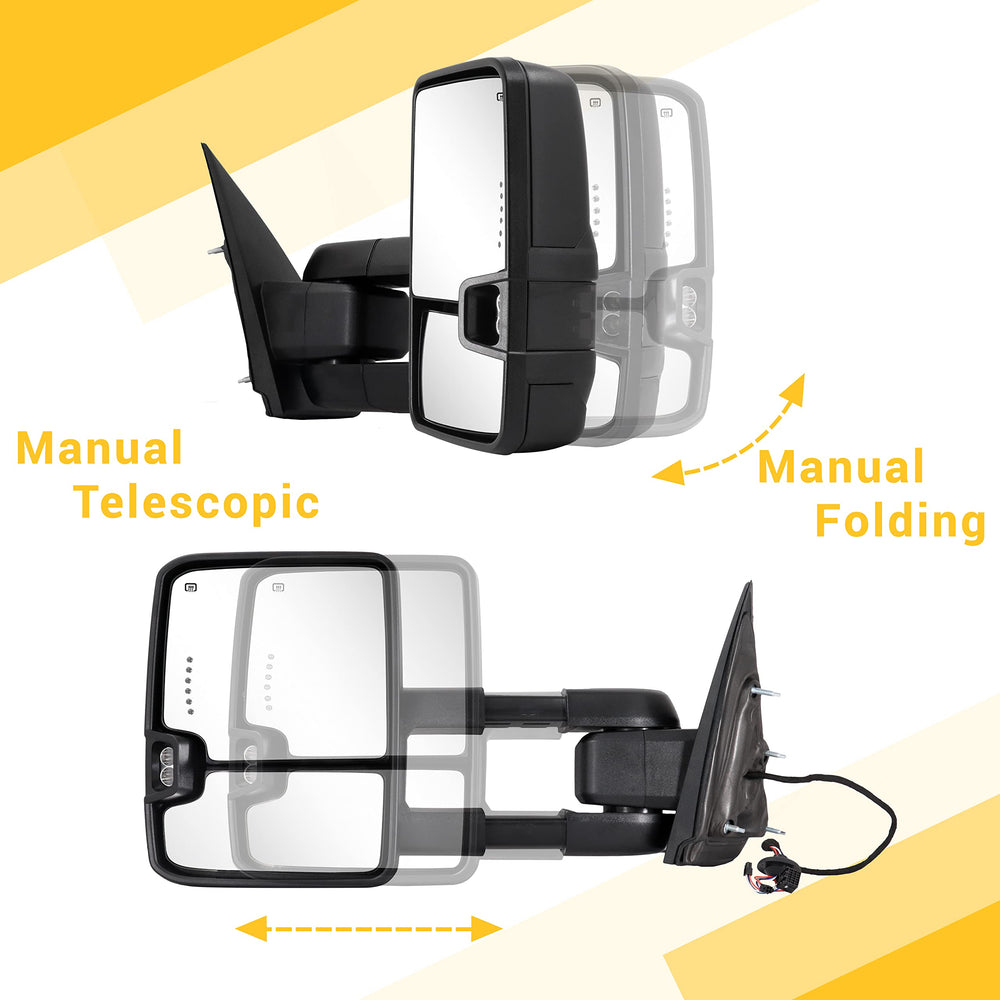 Sanooer towing mirrors arrow LED turn signal enhances signaling