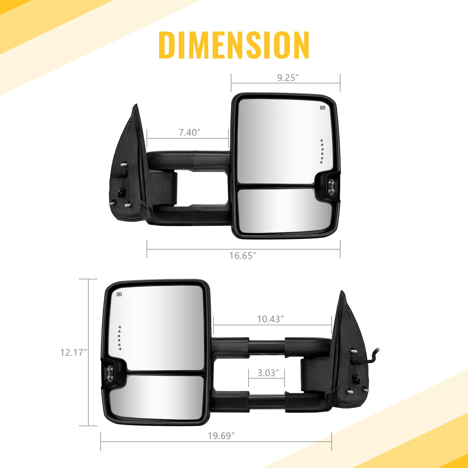 Sanooer manual telescoping and folding for easier parking and storage.