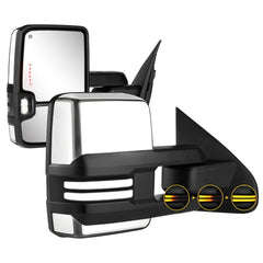 Sanooer towing mirrors chrome switchback front view enhances nighttime visibility