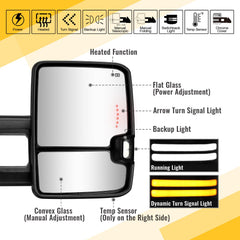 Sanooer towing mirrors chrome switchback left side view improves towing awareness