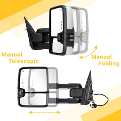 Sanooer towing mirrors chrome switchback right side view boosts lane awareness
