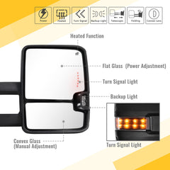 Sanooer towing mirrors power glass for easy on-the-fly adjustment.
