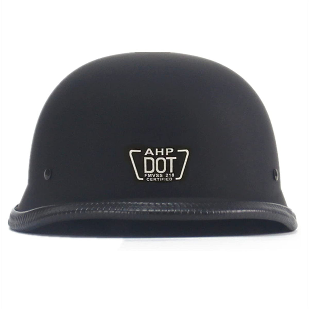 SanQing German-Style Helmet matte black finish adds stylish, low-profile protection.