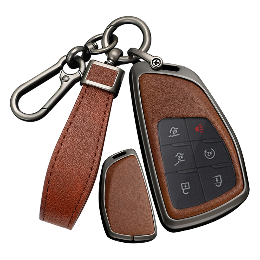 SANRILY key fob cover for Buick Envision – front view showcasing durable PU leather protection.