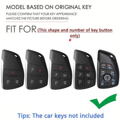 SANRILY key fob cover detail – close-up of premium zinc alloy and silicone for durability.