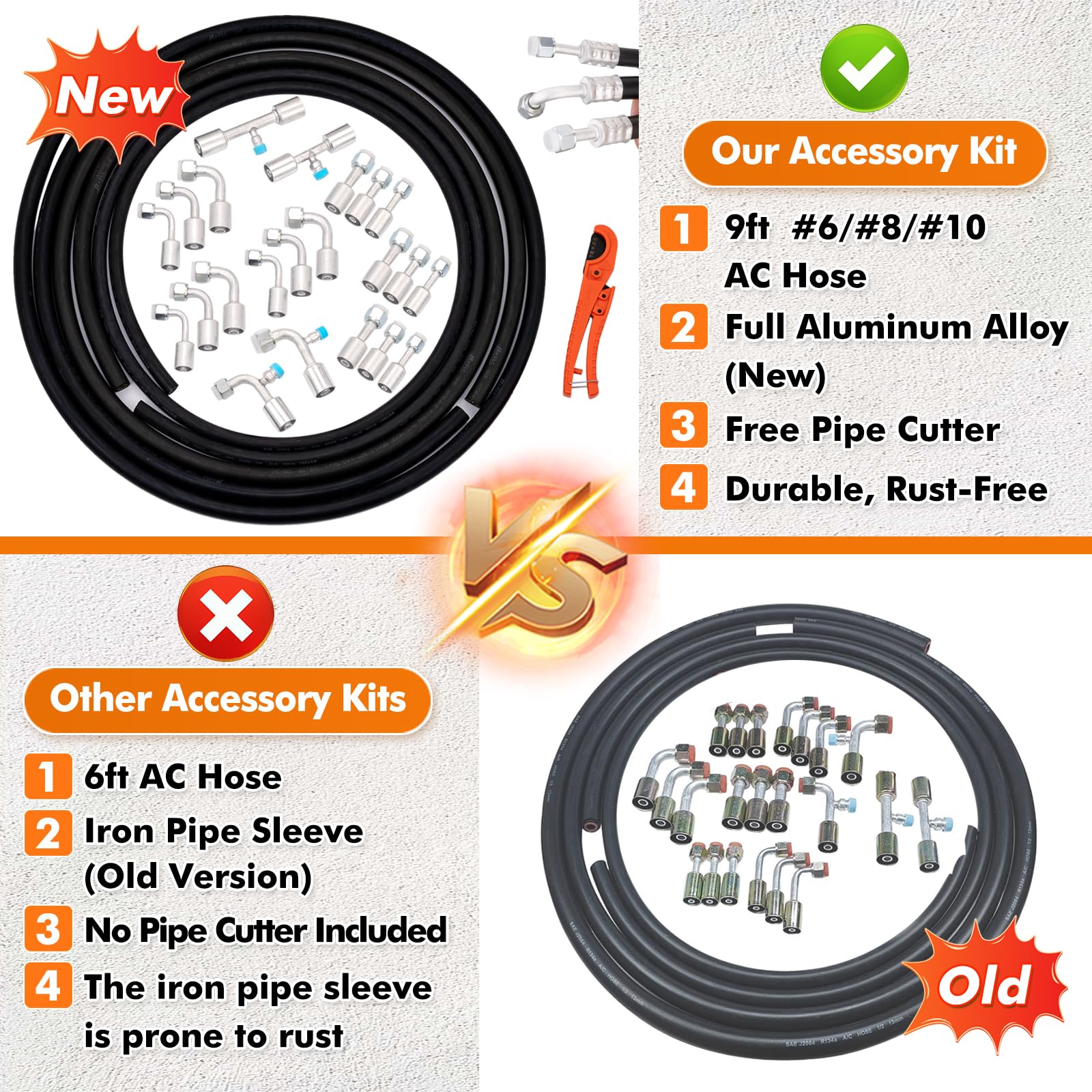 SANTANTOOOL 6 AC hose 2m for durable, snug AC connections