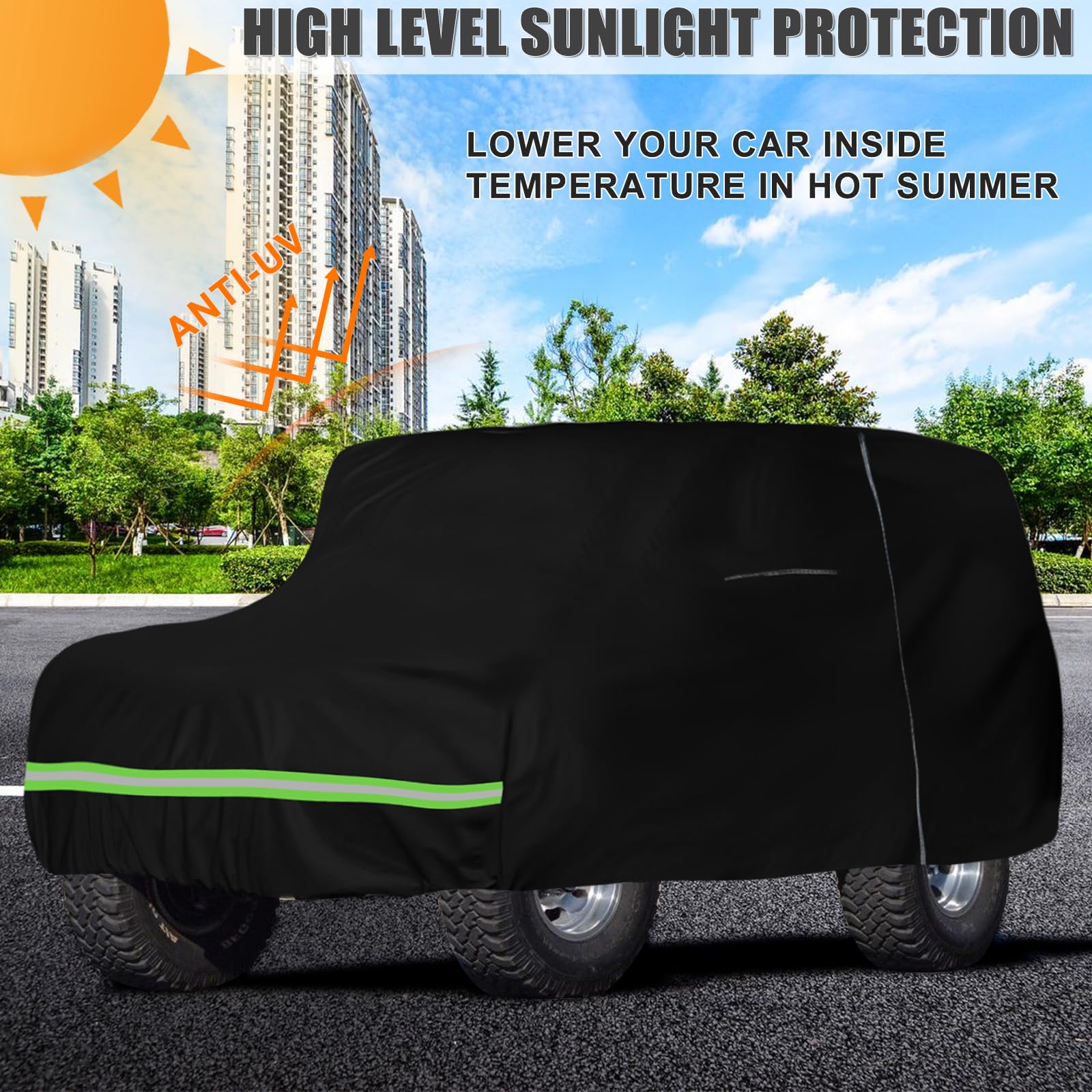 SAPUBK Bronco cover includes a safety lock to deter theft.
