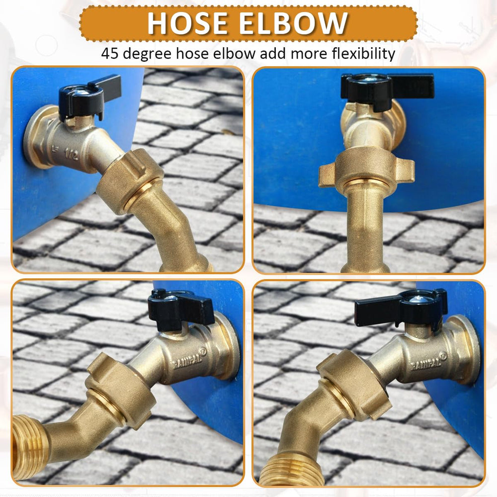 SAQXK RV inlet elbow in lead-free brass for safe drinking-water connections.