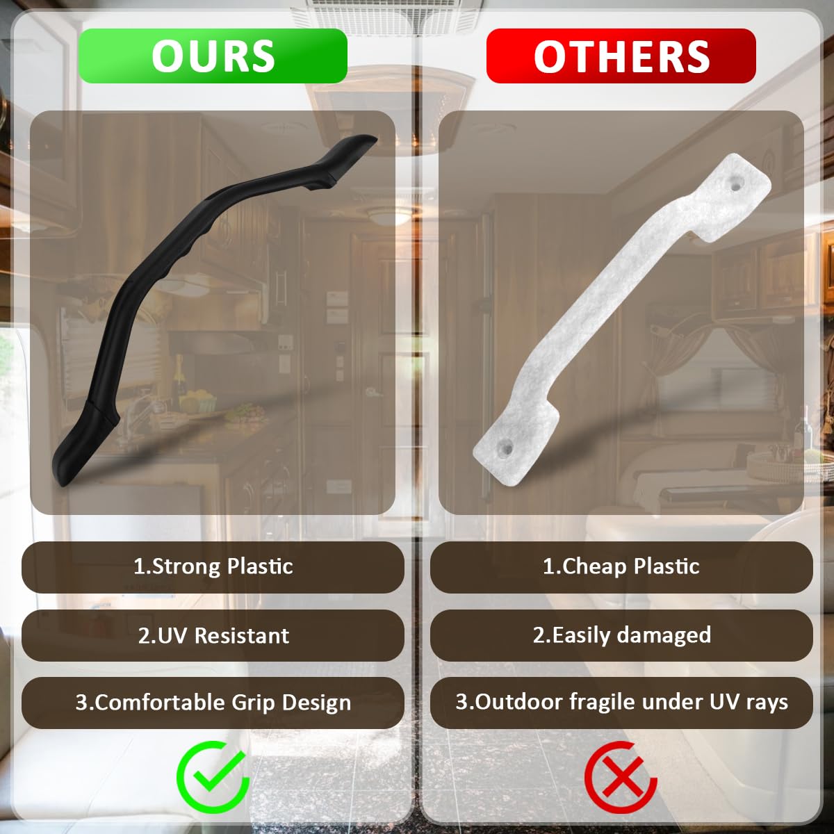 SAQXK grab handle with hidden screws preserves door aesthetics