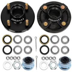Saree 2000lb 4-lug hub kit mounted on straight spindle for trailer