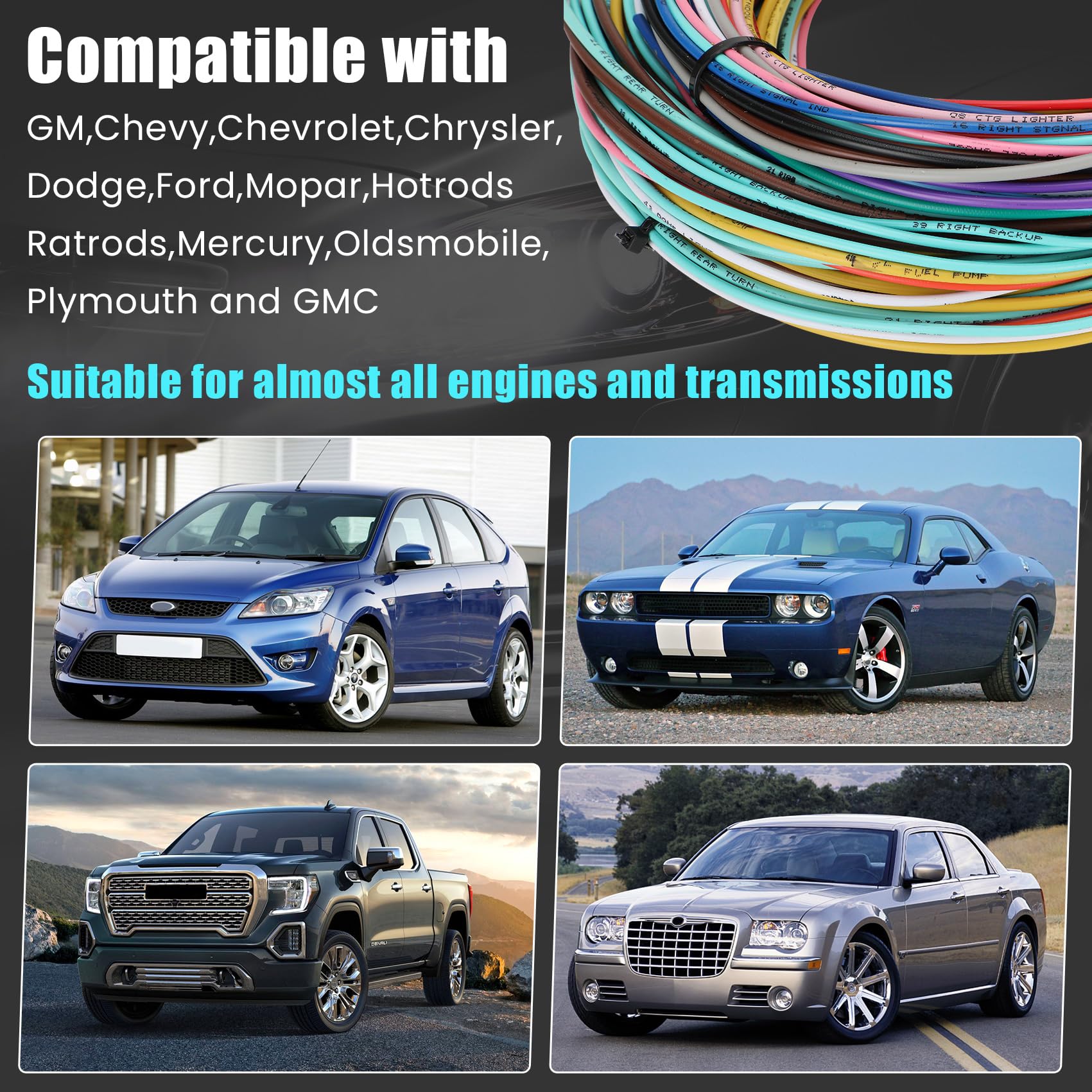 Saree 21-circuit harness color-coded wires simplify identification during installation