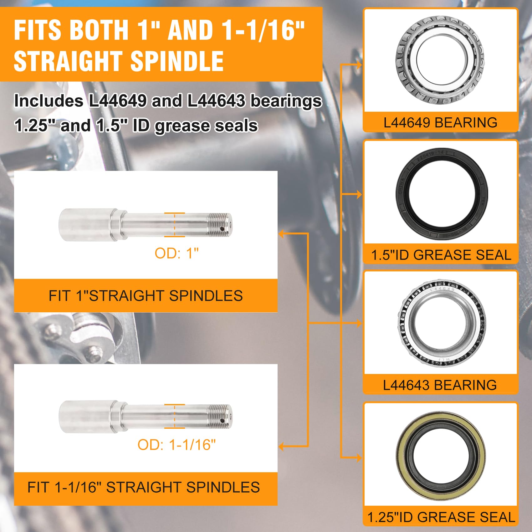Saree bearings and seals (L44649/L44643) for smooth operation