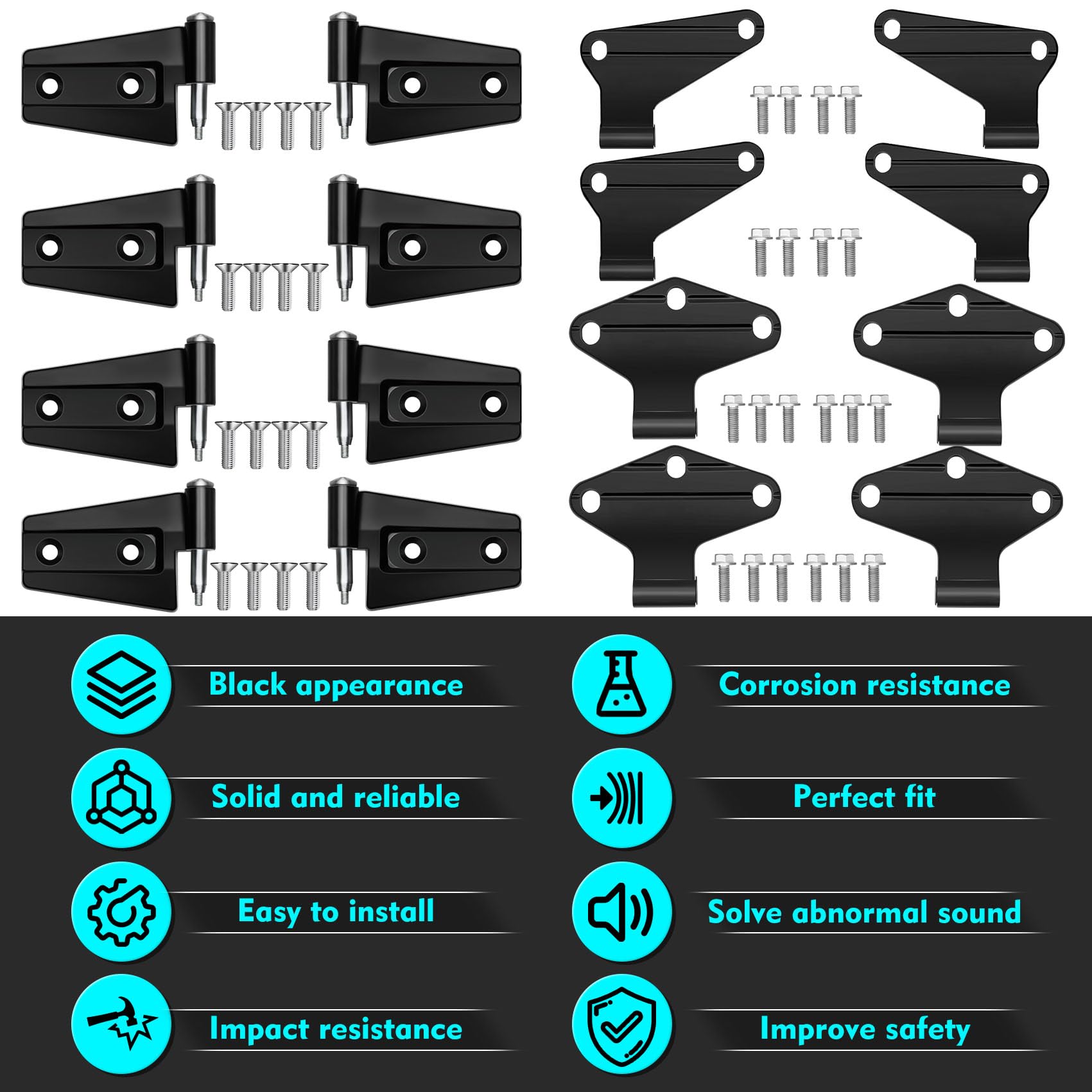 Saree hardware pack including screws and bushings for quick install