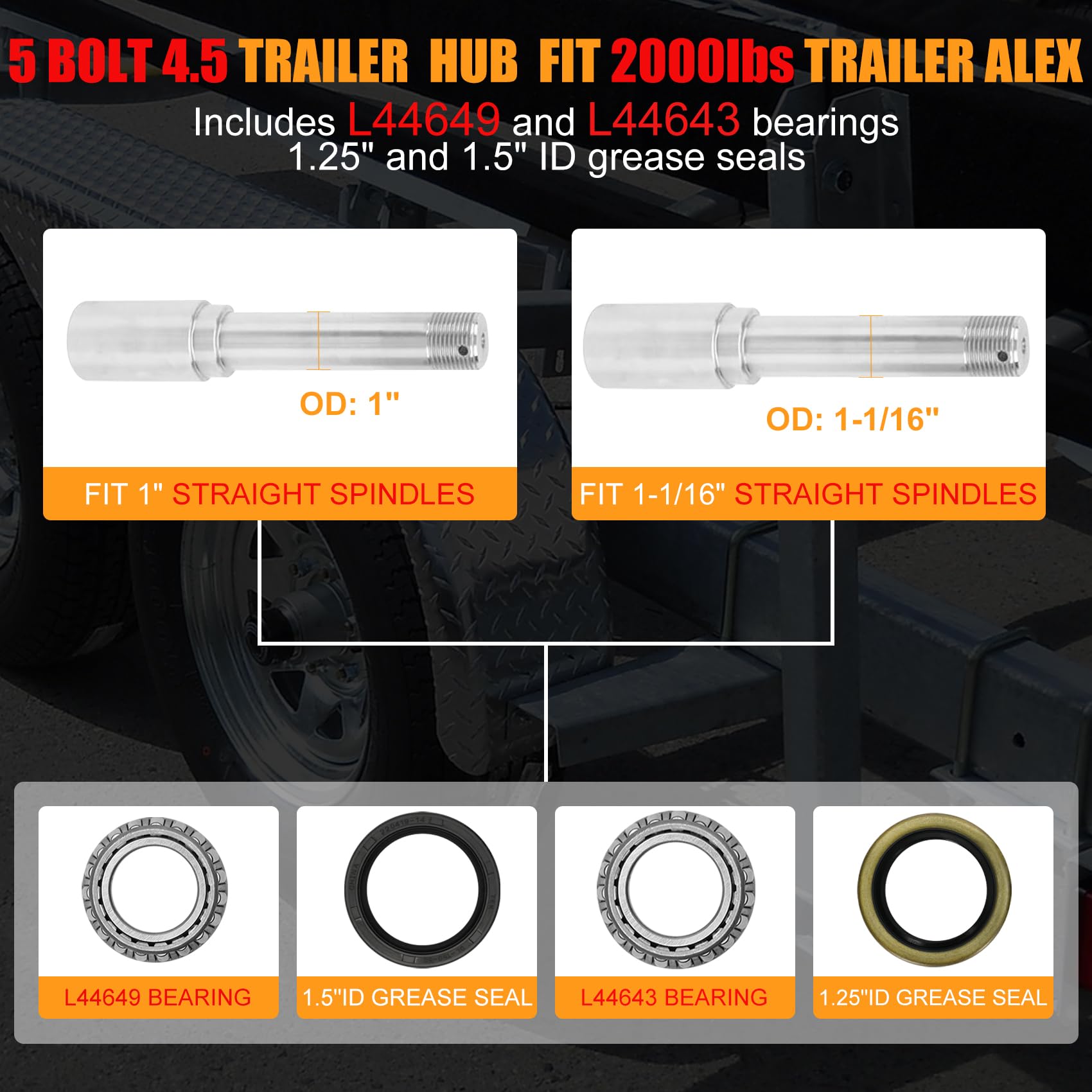 Saree black-coated hub exterior resists corrosion on marine trailers