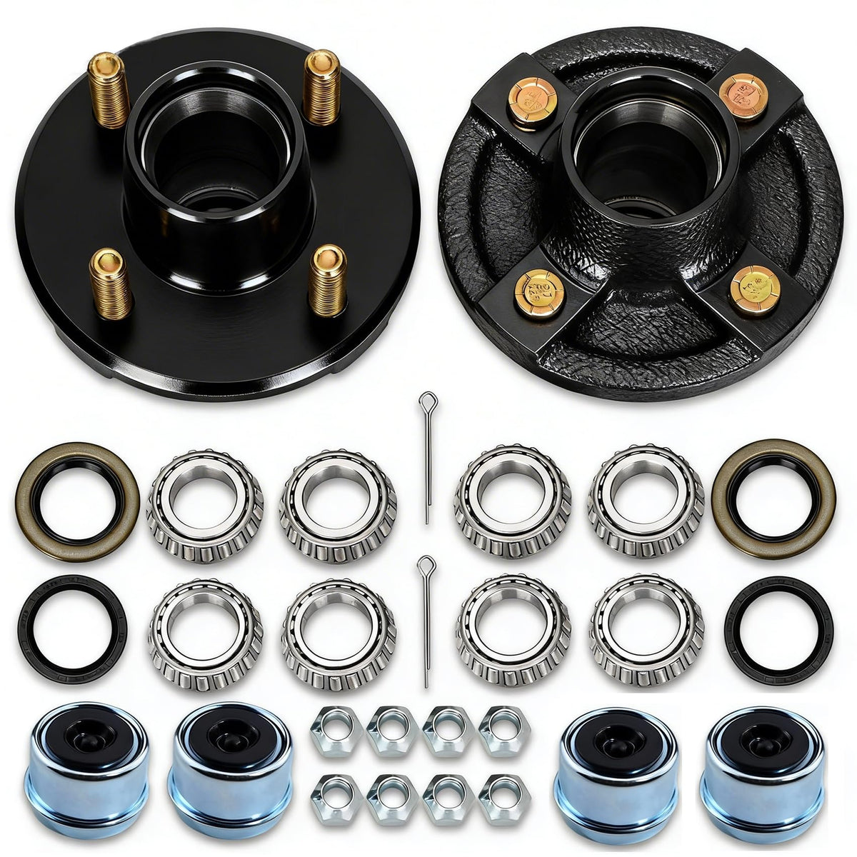 Saree trailer hub kit packaging shows secure individual boxes for safe shipping.