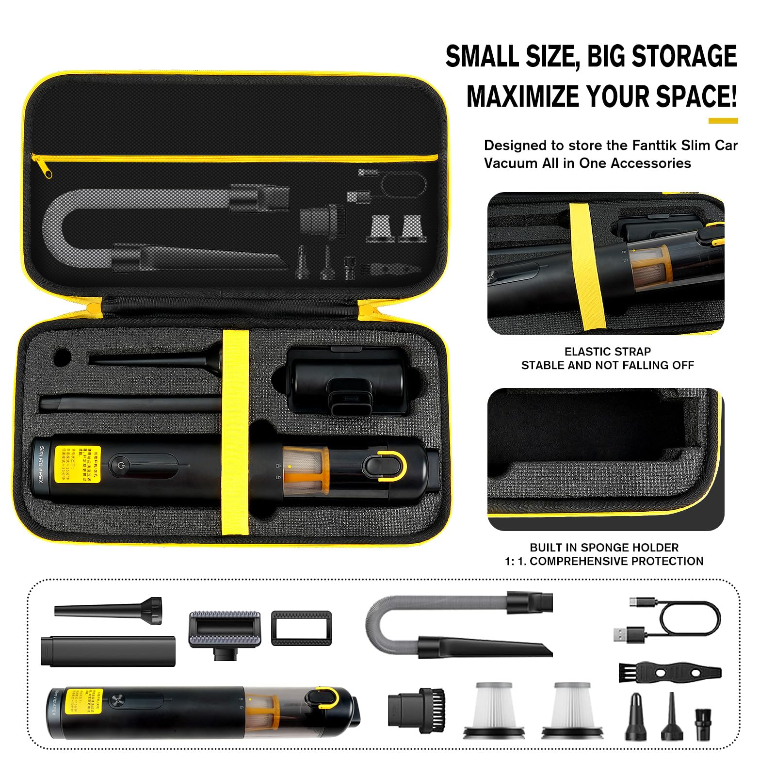 SARLAR case for Fanttik Slim V8 Mate offers compact organization.