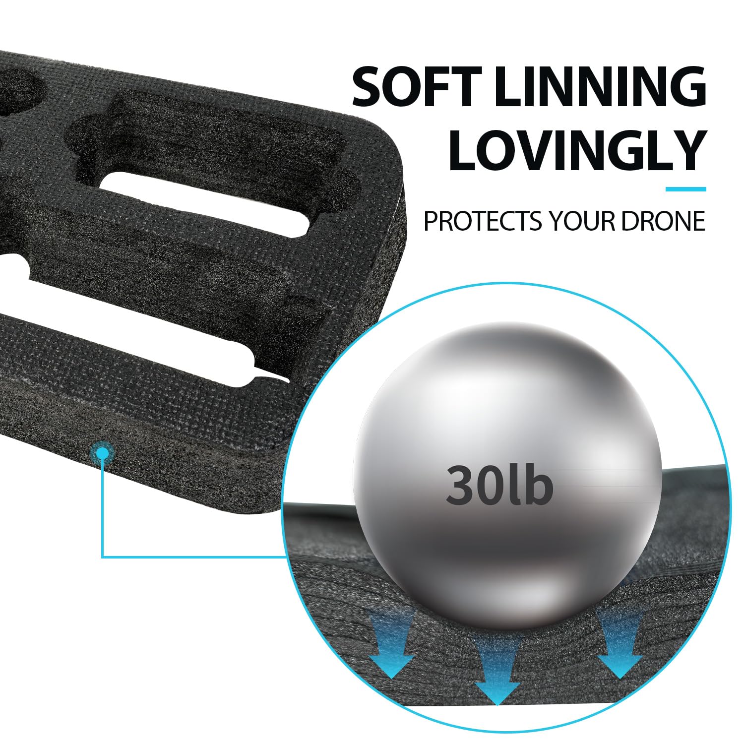 SARLAR sponge-lining interior cushions Fanttik vacuum against scratches.