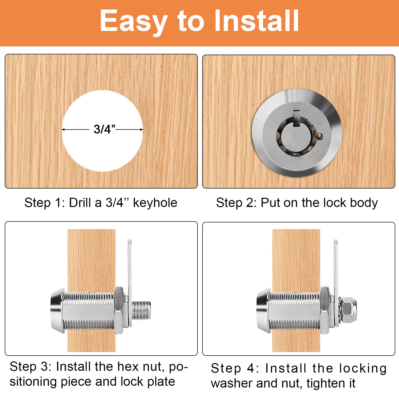 Sartatue cam lock keyed alike set for multiple RV locks