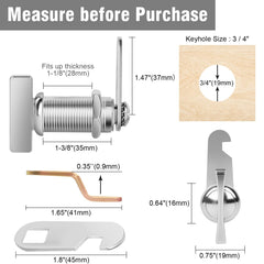 Sartatue RV cam lock being installed in a travel trailer or camper cabinet