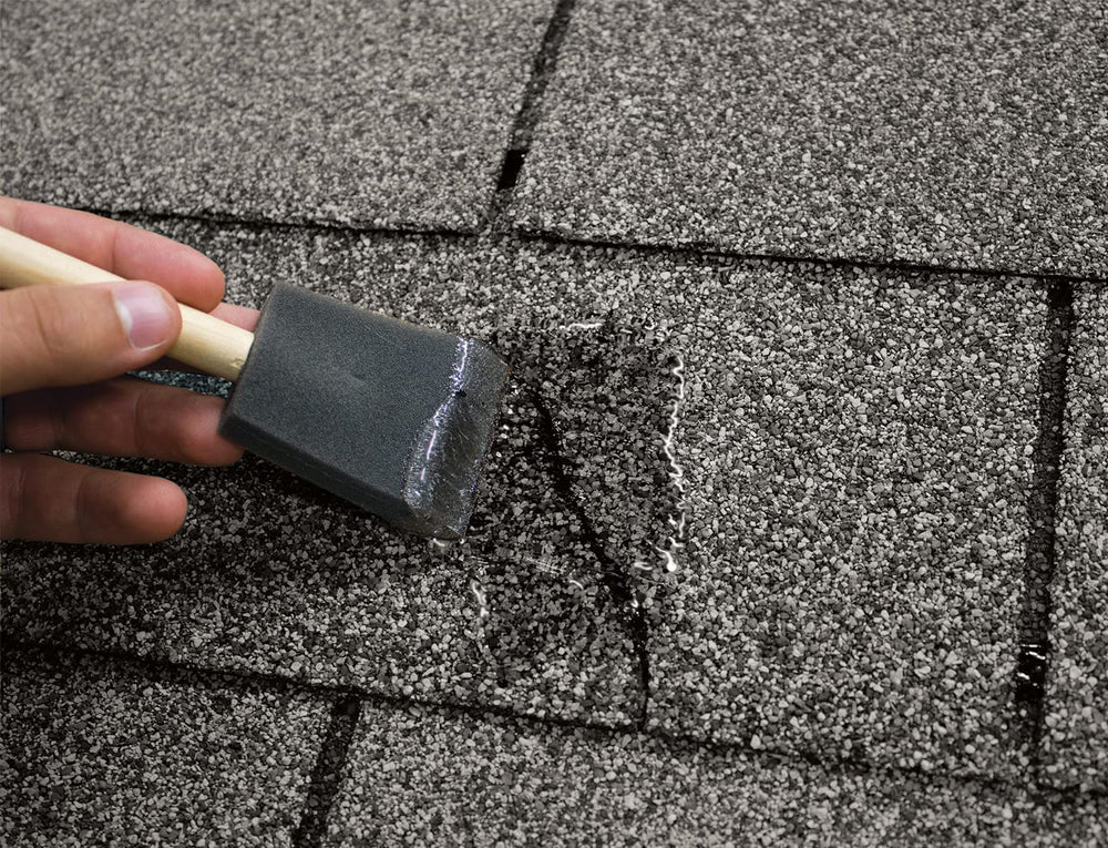Sashco Clear Roof Sealant on a damp surface provides immediate sealing against leaks.