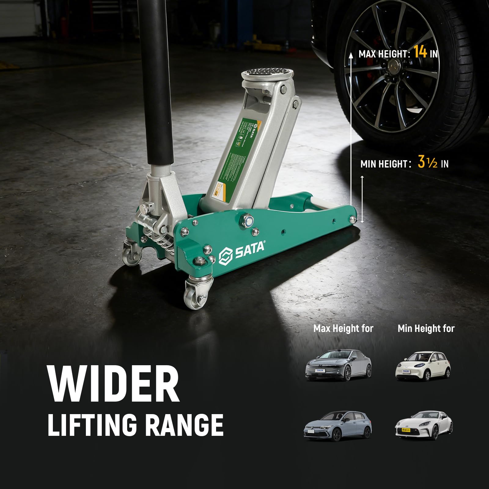 SATA hybrid jack dual-piston pump in action for quicker, easier lifts