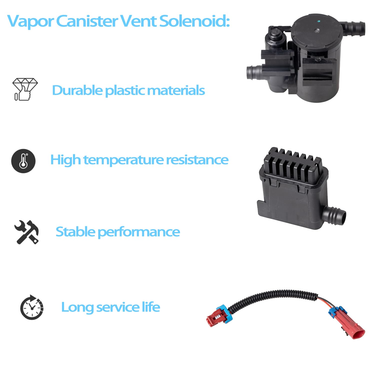 Satiooog evap canister vent solenoid vehicle-fitment chart confirms Silverado and Sierra compatibility.