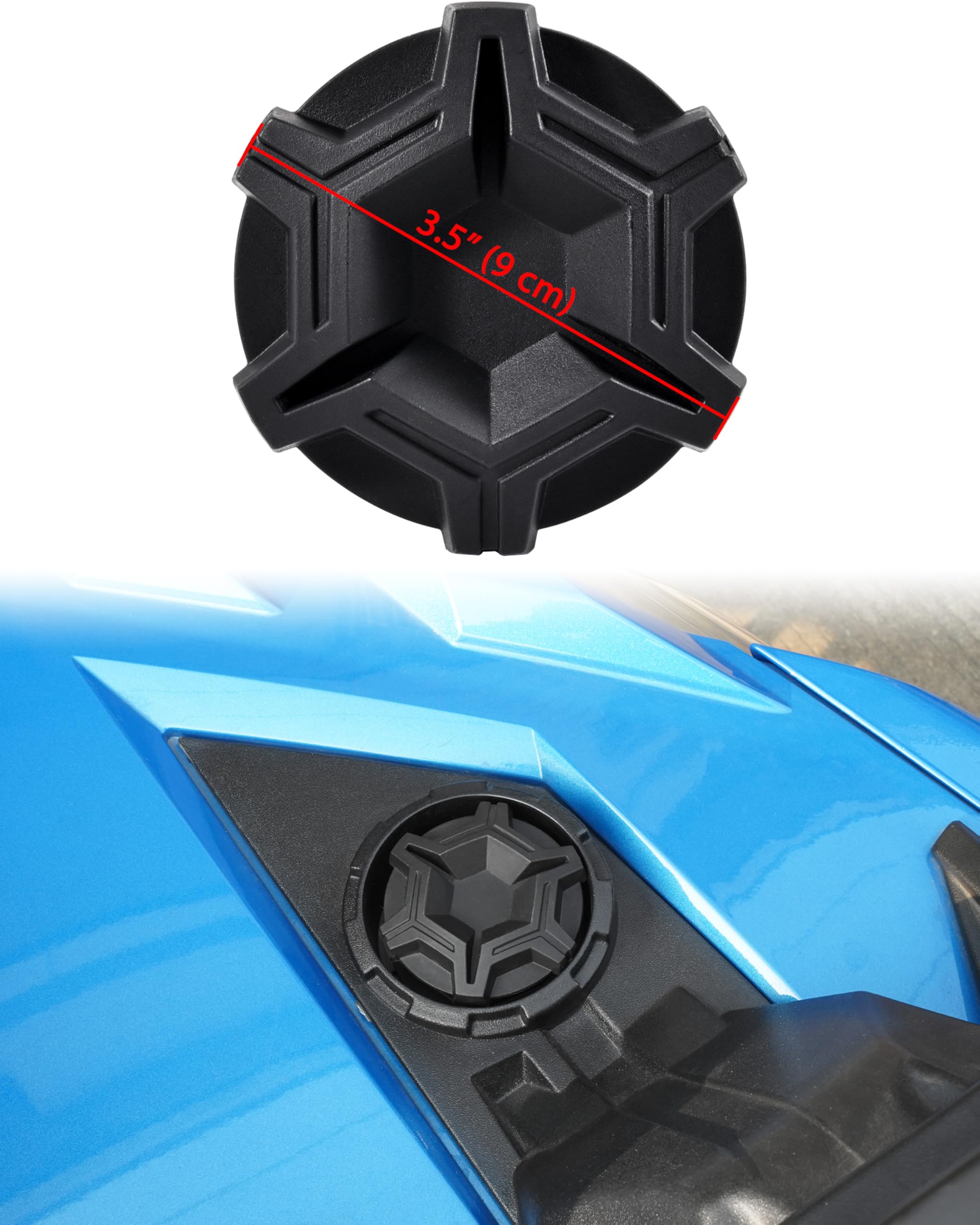 Easy, tool-free install replaces the factory cap on Slingshot
