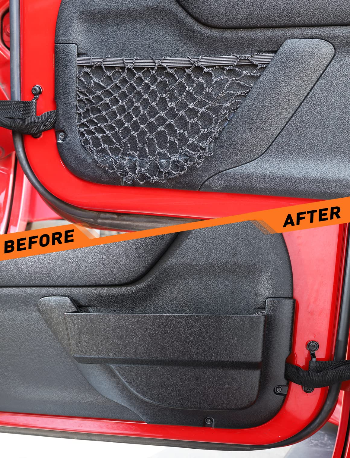Savadicar DP4 ABS black texture matches rugged Jeep interior.