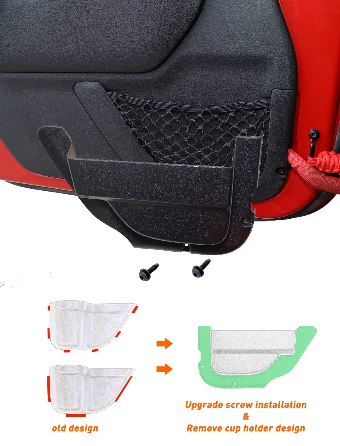 Savadicar DP4 door pocket with screw installation delivers secure, durable mounting.