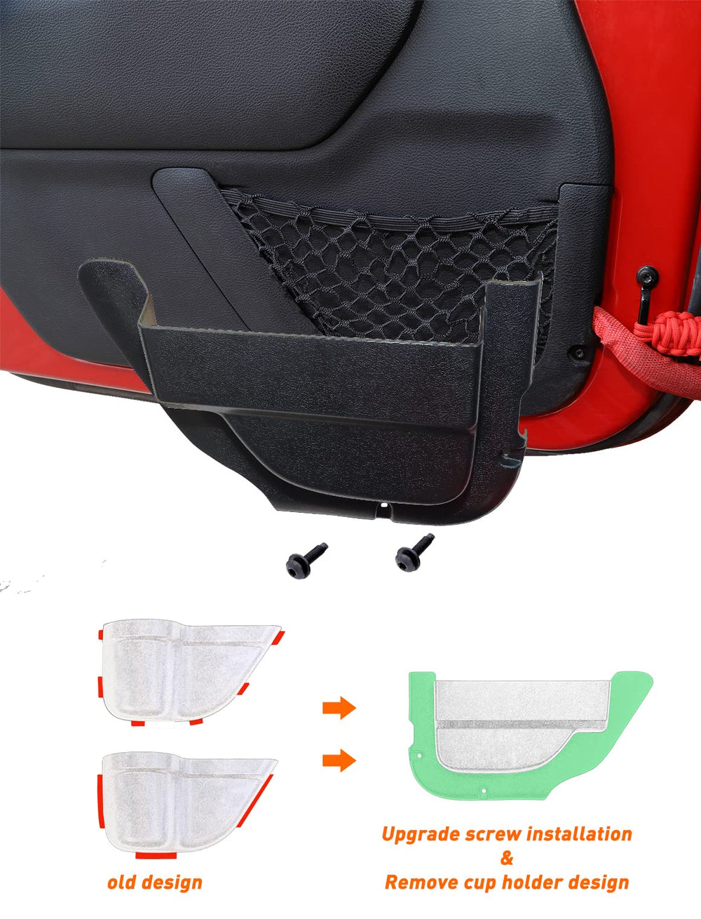 Savadicar DP4 door pocket with screw installation delivers secure, durable mounting.