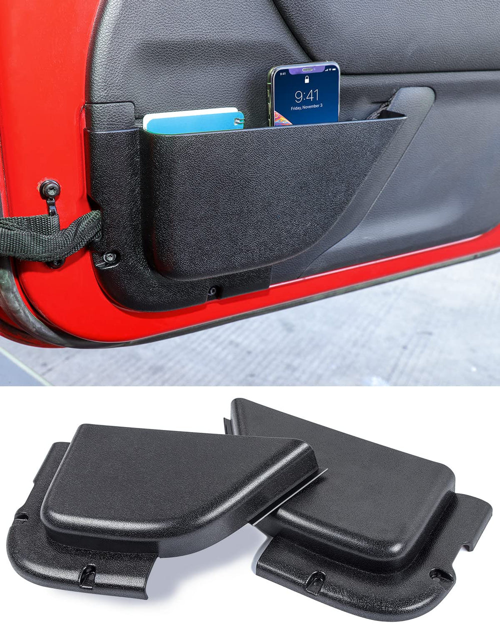 Savadicar DP5 front door pocket with no cup holder keeps door neat and clutter-free.